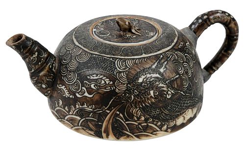 CHINESE UNGLAZED PORCELAIN DRAGON