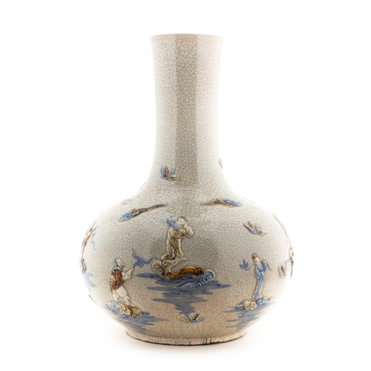 CHINESE VASE GUAN WARE CLOUD &