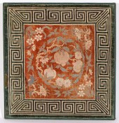 CHINESE VELVET AND SILK PANELC