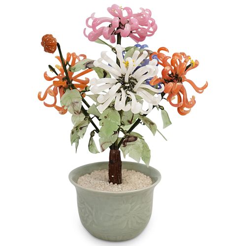 CHINESE VINTAGE GLASS BONSAI