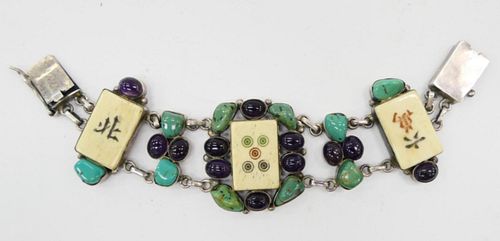 CHINESE VINTAGE JADE AMETHYST &