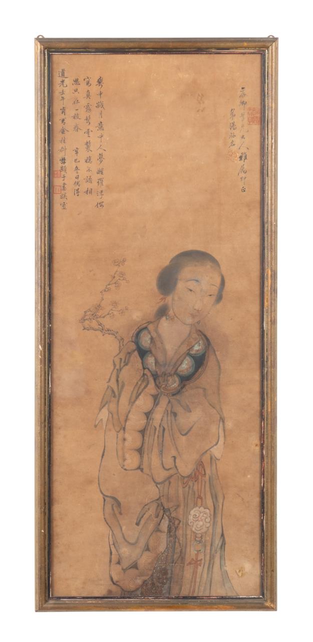 CHINESE WATERCOLOR OF A BEAUTY,