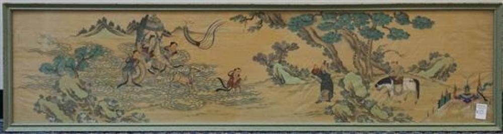 CHINESE WATERCOLOR ON SILK 17-1/4