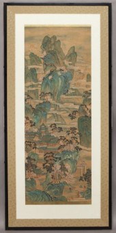 Chinese watercolor on silk att