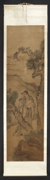 Chinese watercolor scroll attr