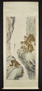 Chinese watercolor scroll by Z