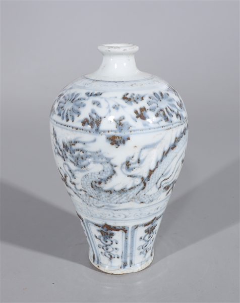 Chinese white and blue vase with