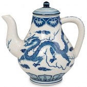 CHINESE WHITE & BLUE GLAZED PO