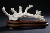CHINESE WHITE CORAL CARVING OF