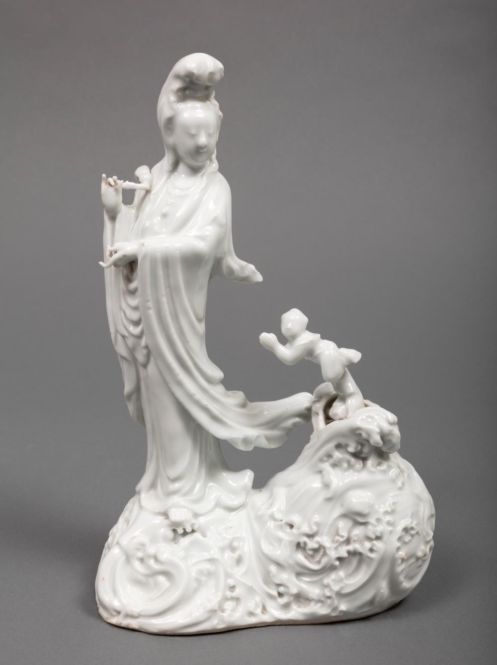 CHINESE WHITE GLAZED FIGURAL