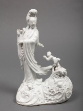 CHINESE WHITE GLAZED FIGURAL G