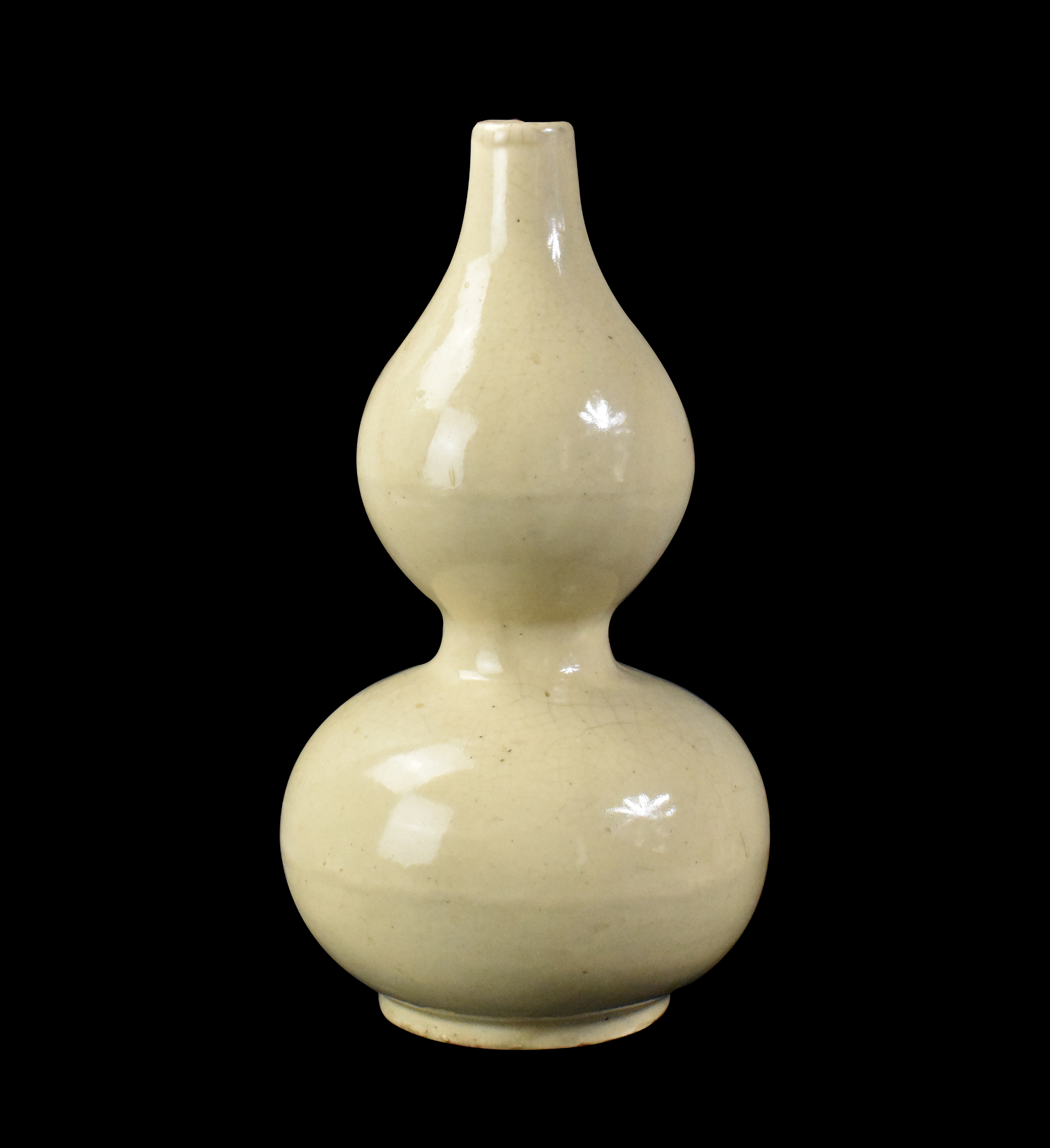 CHINESE WHITE GLAZED GOURD VASE,