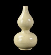 CHINESE WHITE GLAZED GOURD VAS