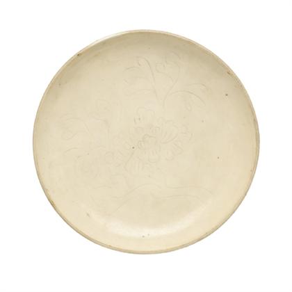 Chinese white glazed incised