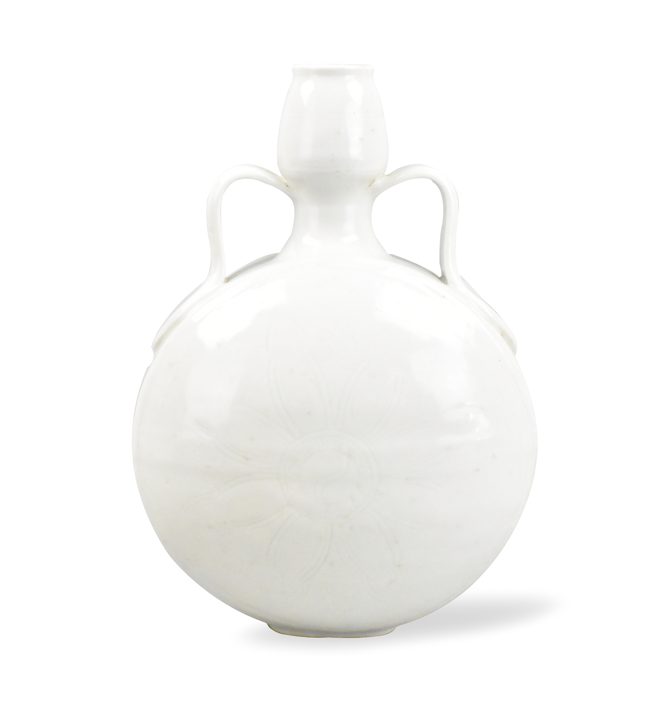 CHINESE WHITE GLAZED MOONFLASK