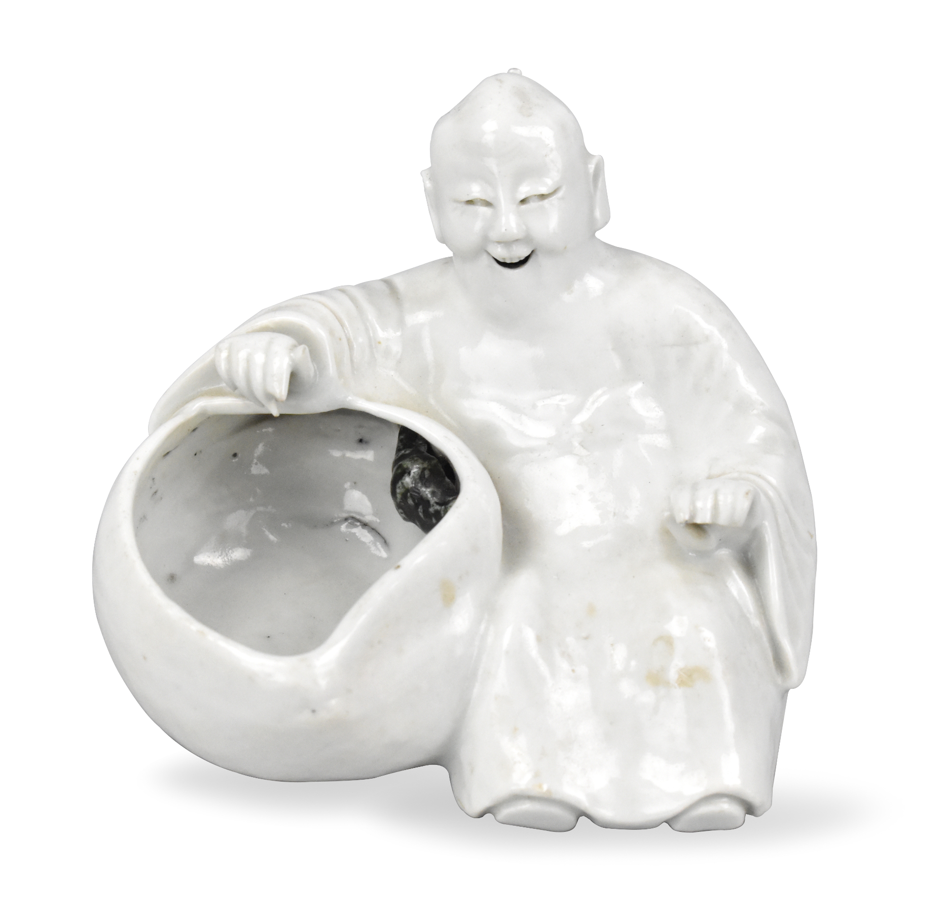 CHINESE WHITE GLAZED WATERPOT W/