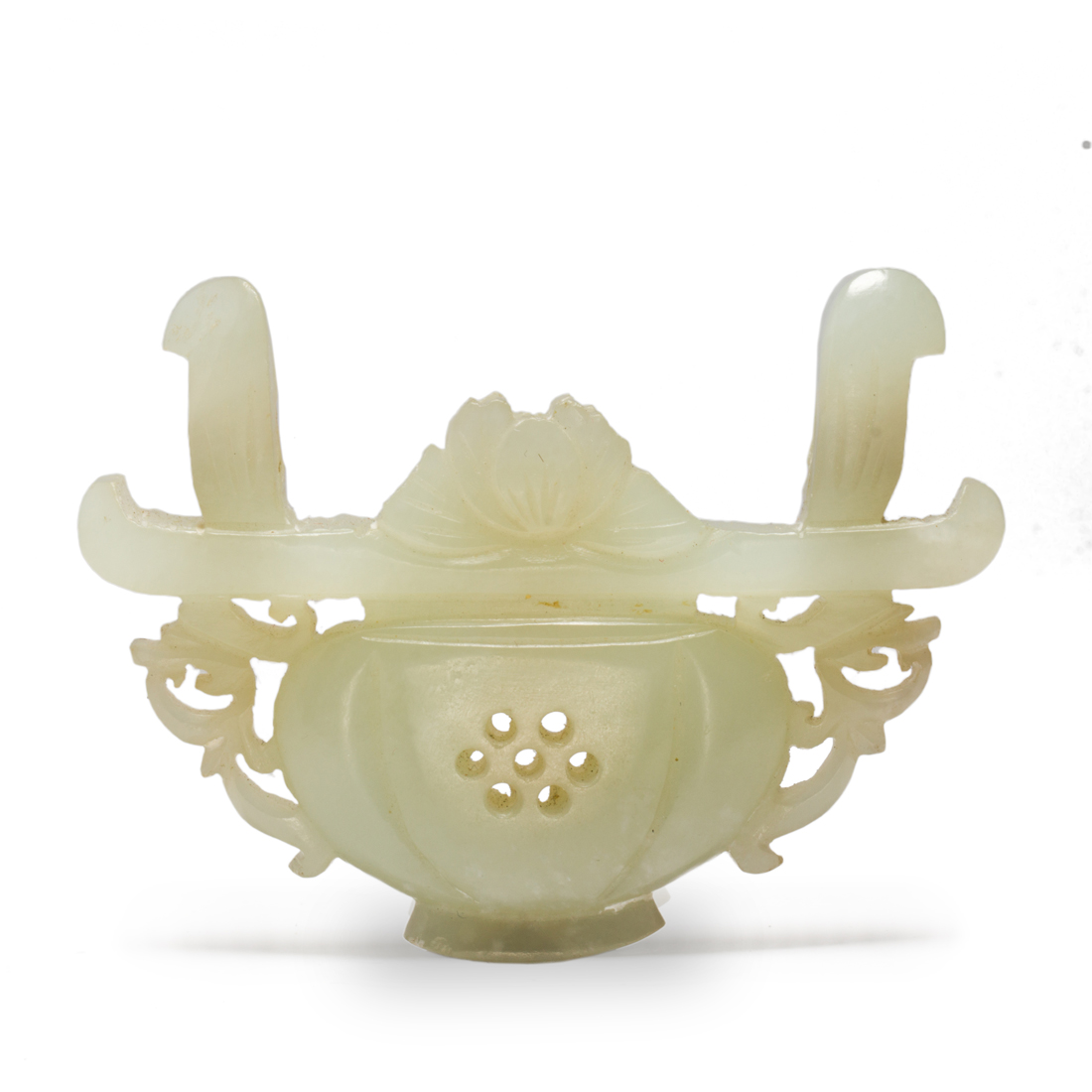 CHINESE WHITE JADE 'BASKET' PENDANT