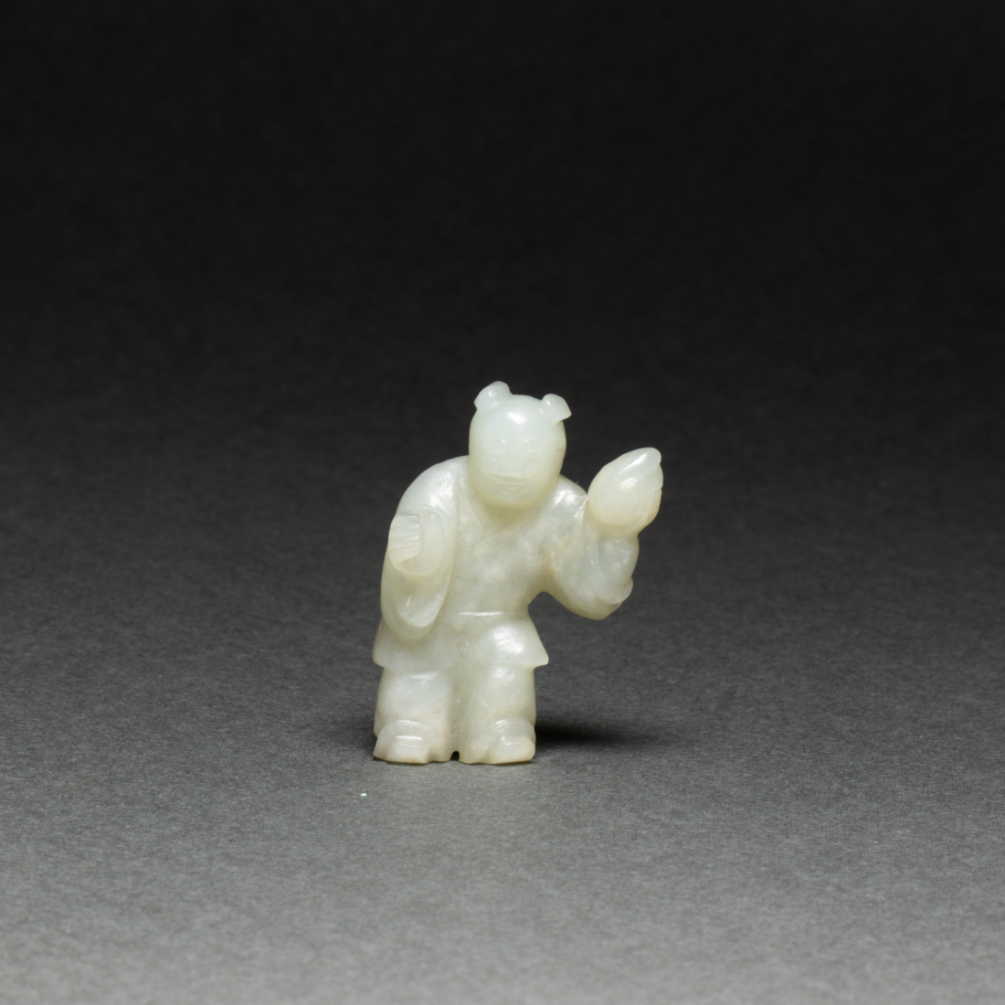 CHINESE WHITE JADE BOY FIGURE