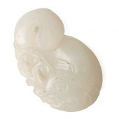 CHINESE WHITE JADE CARP CARVIN