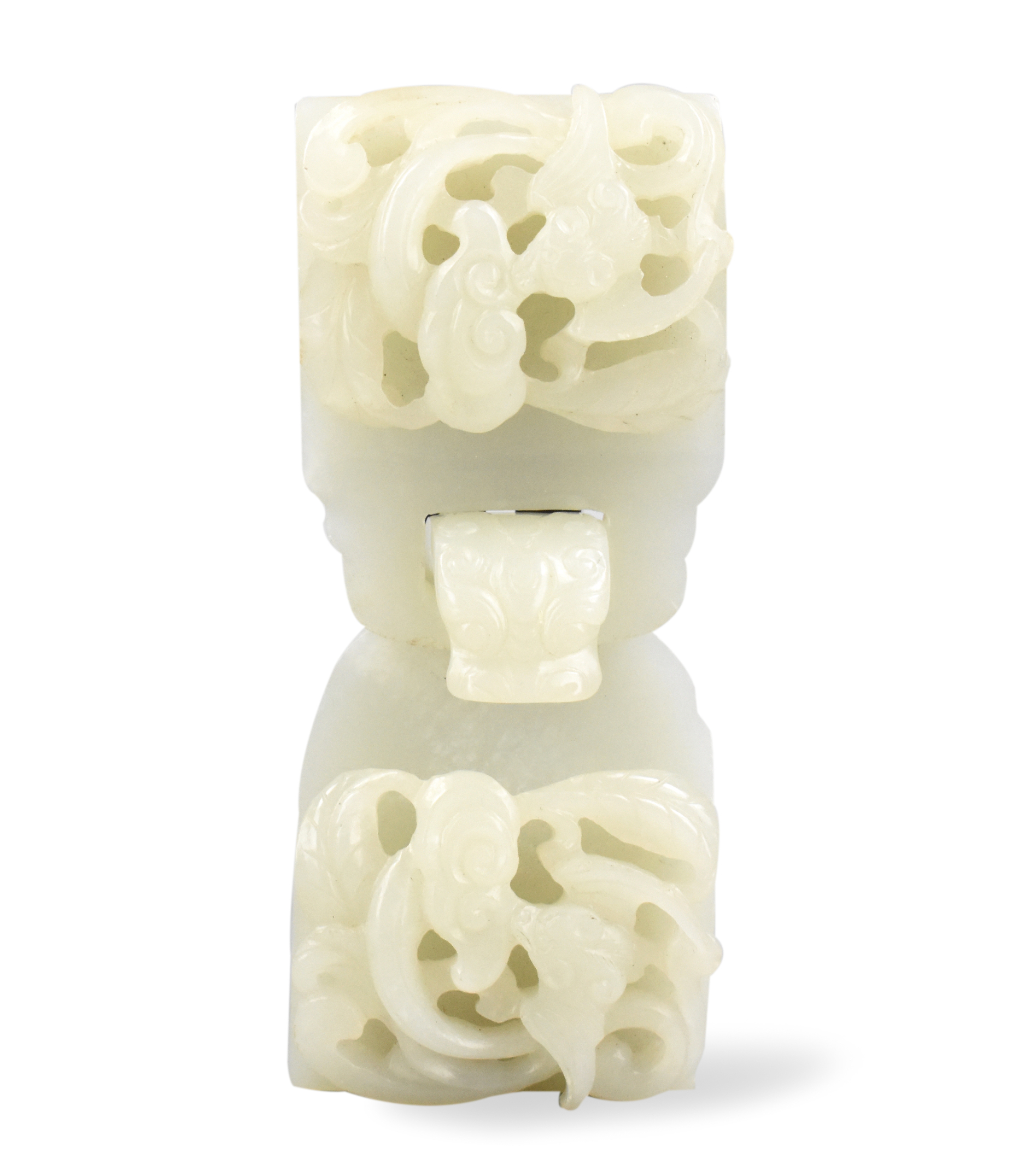 CHINESE WHITE JADE CARVED BELT