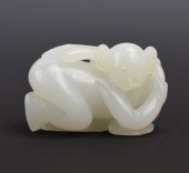 CHINESE WHITE JADE CARVED BOY
