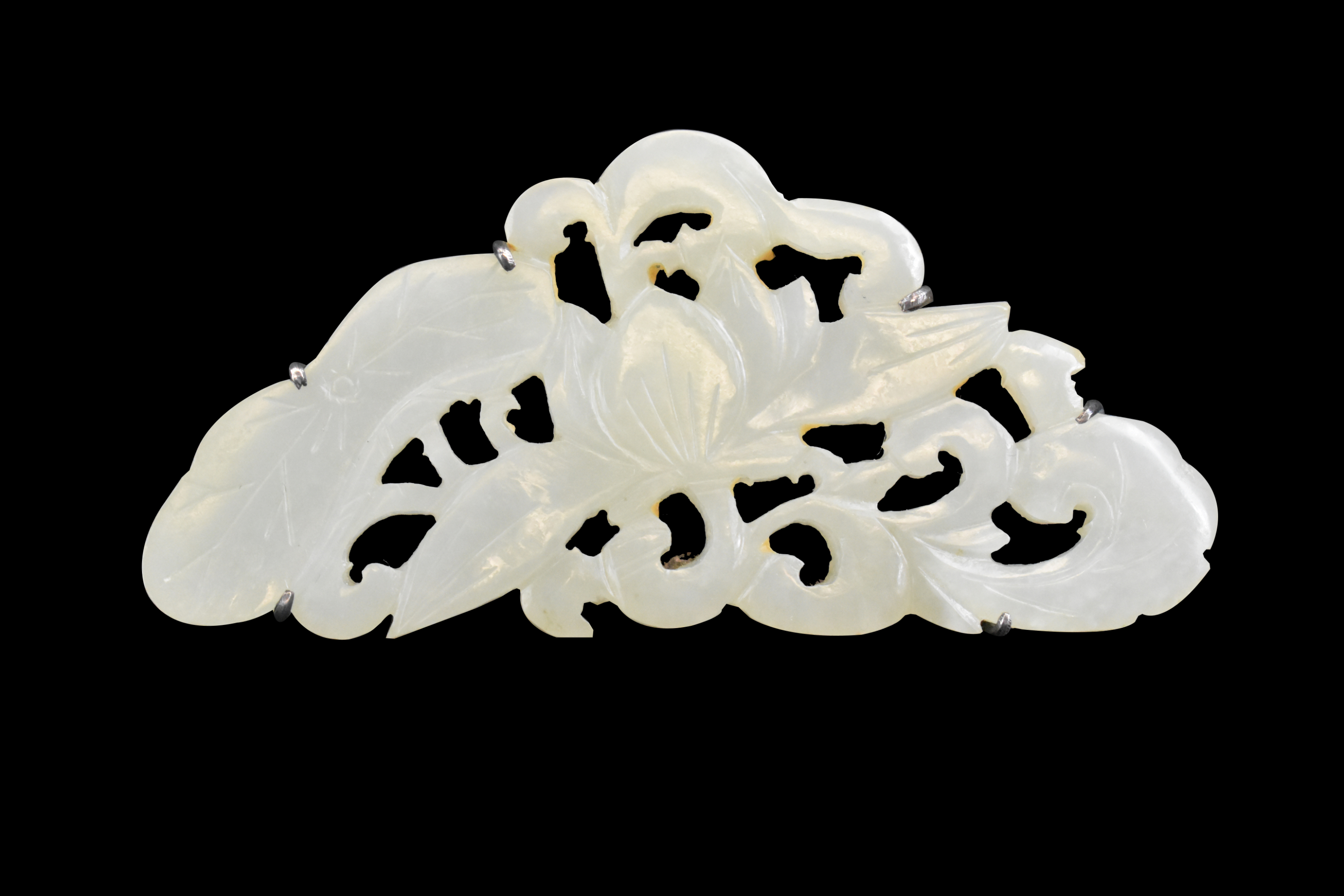 CHINESE WHITE JADE CARVED BUTTERFLY