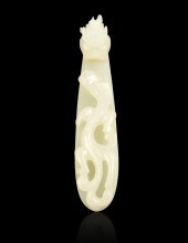 CHINESE WHITE JADE CARVED DRAG