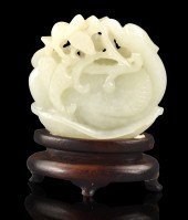 CHINESE WHITE JADE CARVED MAND