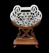 CHINESE WHITE JADE CARVED PLAQ