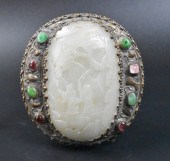 CHINESE WHITE JADE CARVED PLAQ