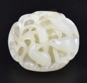 CHINESE WHITE JADE CARVED PLAQ