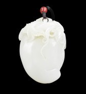 CHINESE WHITE JADE CARVED TOGG