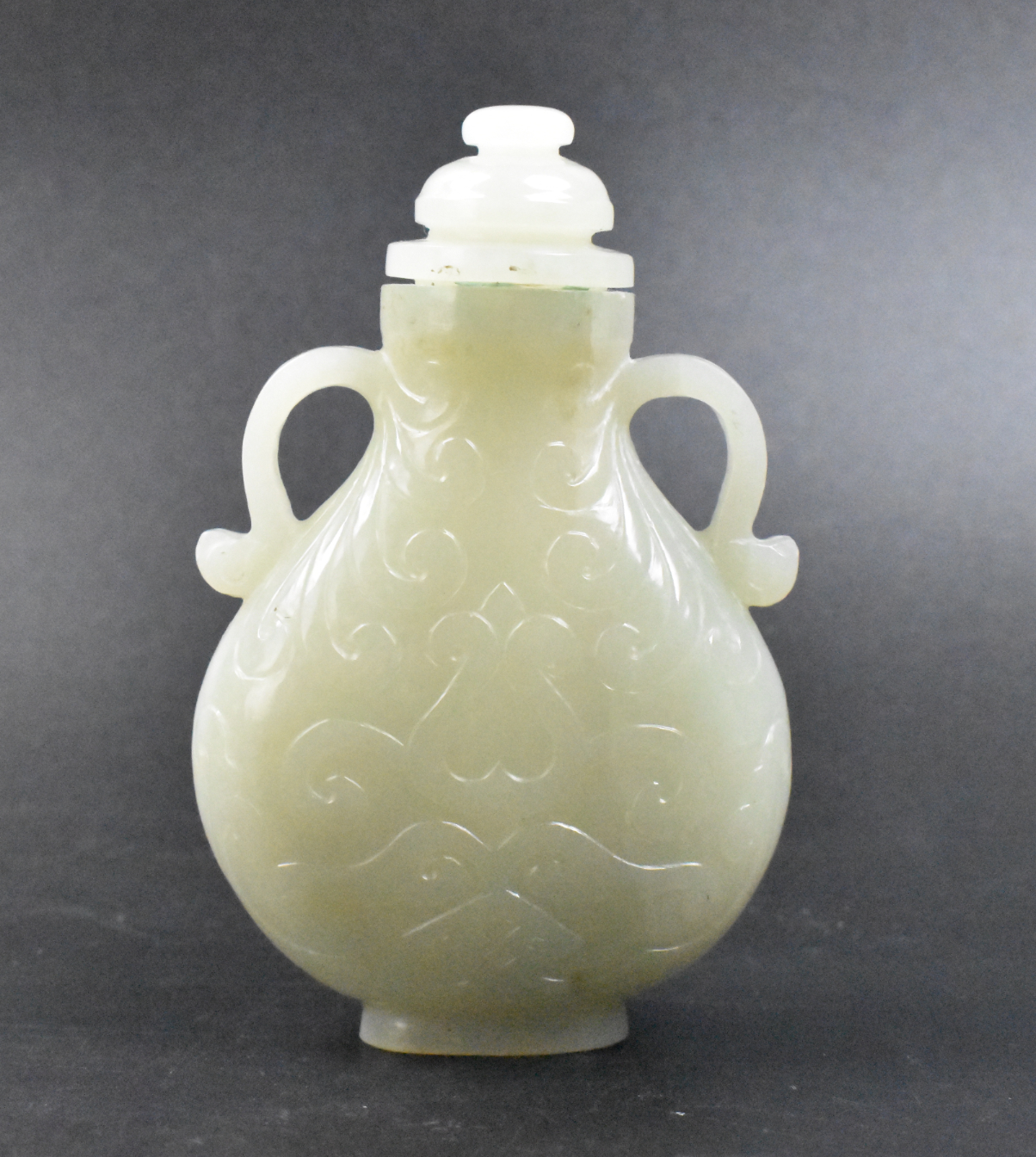 CHINESE WHITE JADE CARVED VASE