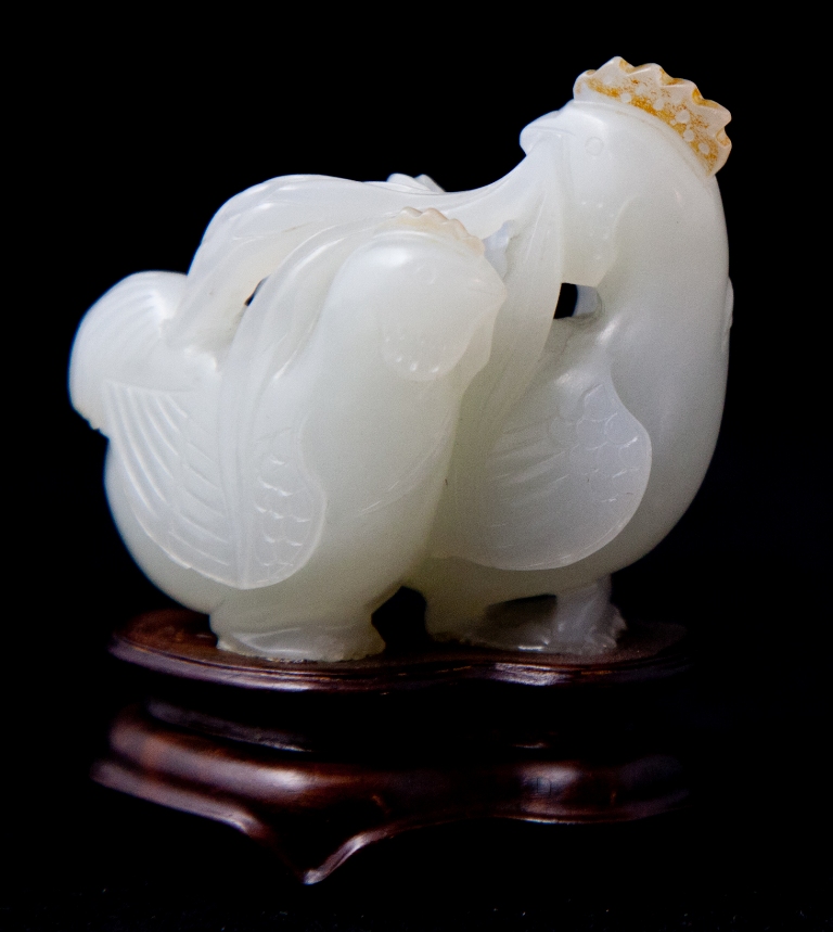 CHINESE WHITE JADE CARVING OF A