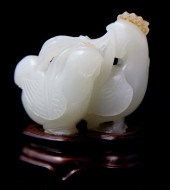 CHINESE WHITE JADE CARVING OF