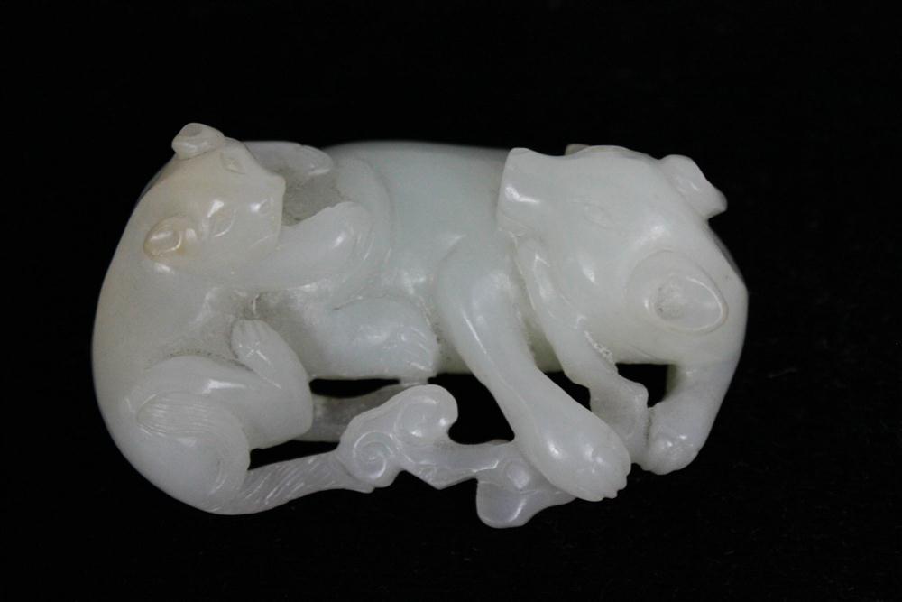 CHINESE WHITE JADE CARVING OF A SOW