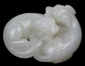 CHINESE WHITE JADE CARVING OF