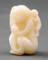 CHINESE WHITE JADE CARVING OF