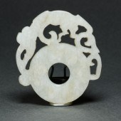 CHINESE WHITE JADE CHILONG PEN