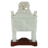 CHINESE WHITE JADE DRAGON CENS