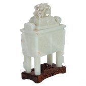 CHINESE WHITE JADE DRAGON CENS