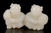 CHINESE WHITE JADE FIGURAL GRO