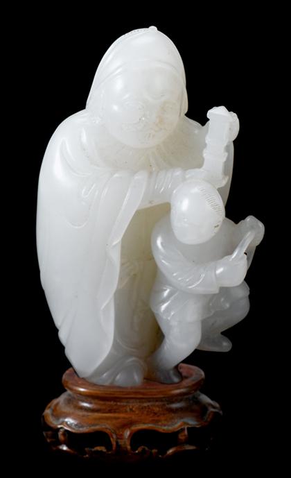 Chinese white jade figure and