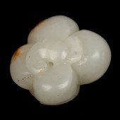 CHINESE WHITE JADE FLOWER CARV