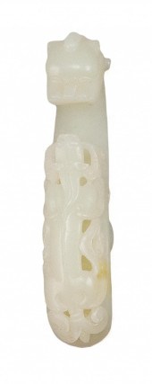 CHINESE WHITE JADE GIRDLE HOOK
