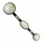 CHINESE WHITE JADE-INSET HARDW