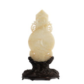 CHINESE WHITE JADE JOSS PLAQUE