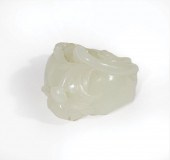 CHINESE WHITE JADE LOTUS FONDL