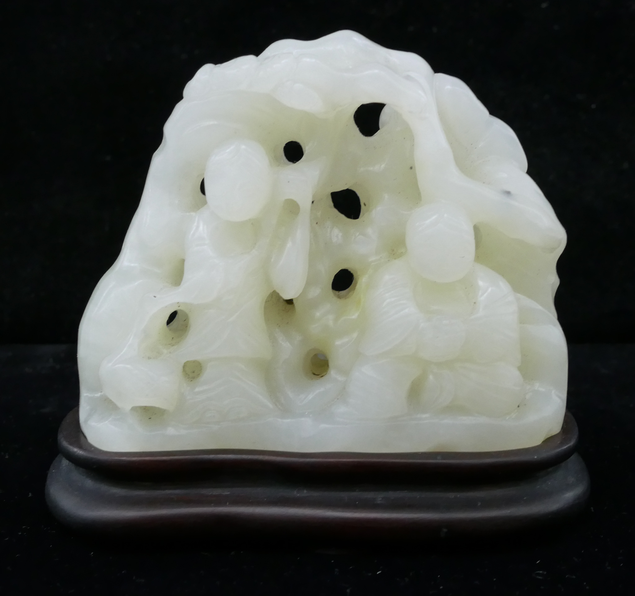 Chinese White Jade Pebble Carving
