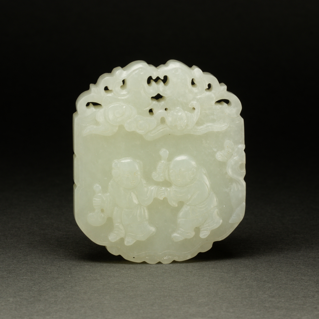 CHINESE WHITE JADE PENDANT PLAQUE